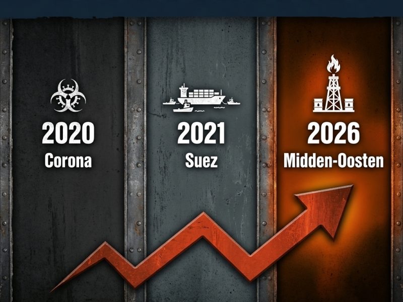 Drie supply chain schokken vergeleken: Corona 2020, Suez 2021, Midden-Oosten 2026