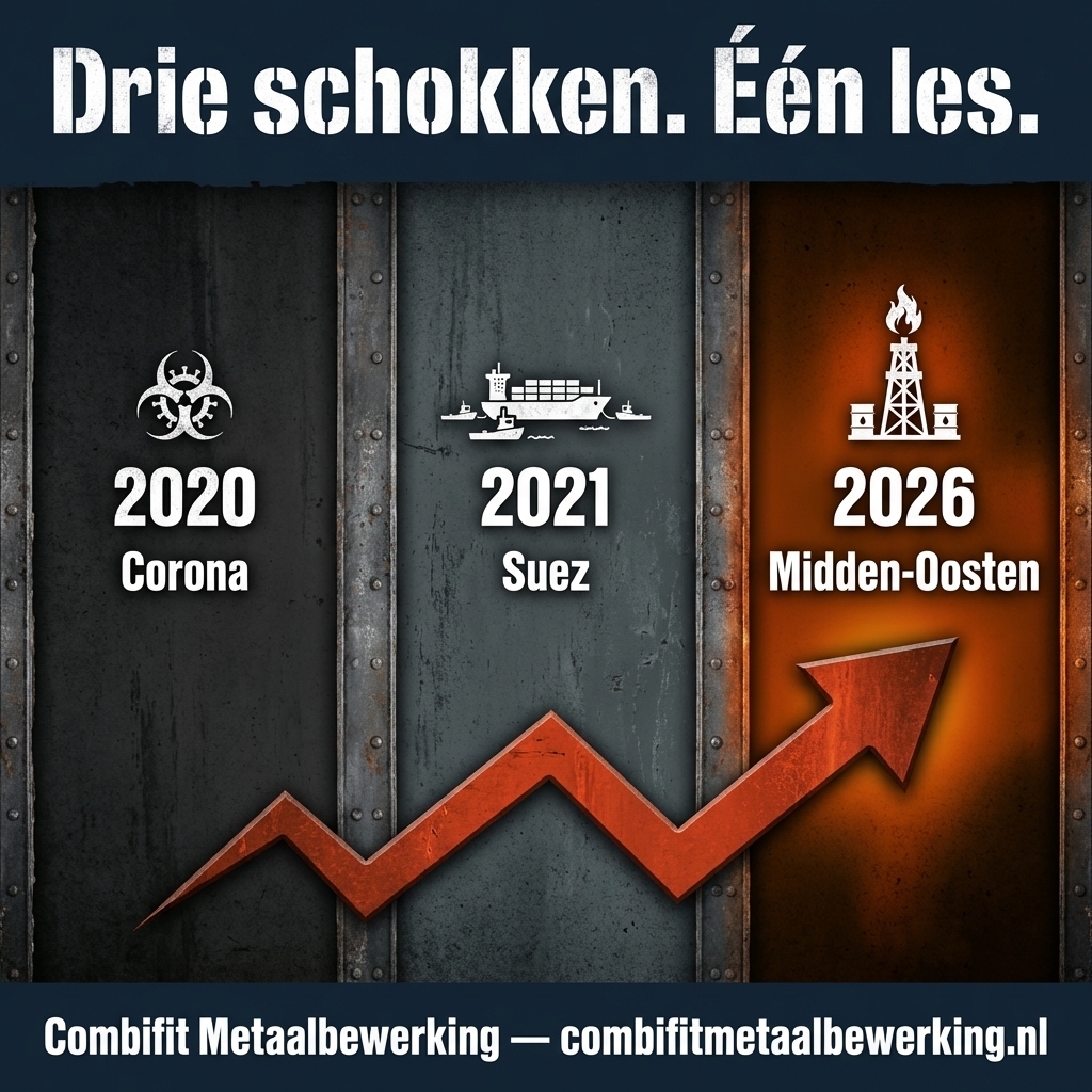 Drie supply chain schokken vergeleken: Corona 2020, Suez 2021, Midden-Oosten 2026
